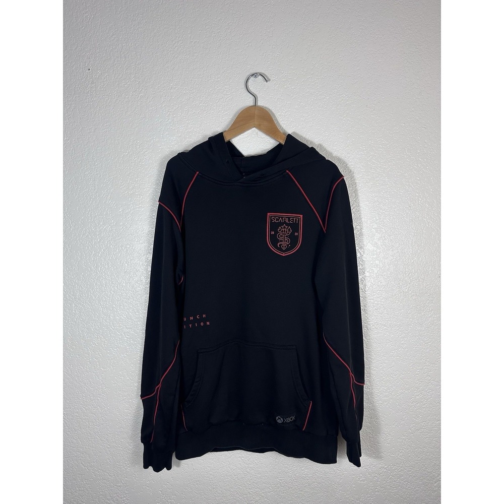 Xbox Scarlett Launch Edition Hoodie Black Red Trim Pullover Medium